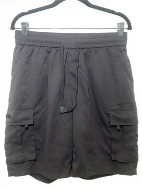 Manfinity Medium Men's Dark Gray Cargo Drawstring Shorts Summer Outdoor Active